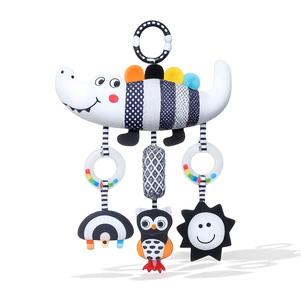 Black & White Sensory Hanging Toy Set – Visual Focus & Fun for Newborns-Toyfetti