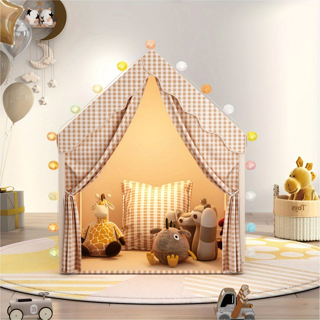 Cozy Cottage Playhouse Tent – Indoor Kids’ Pretend Play Castle-Toyfetti