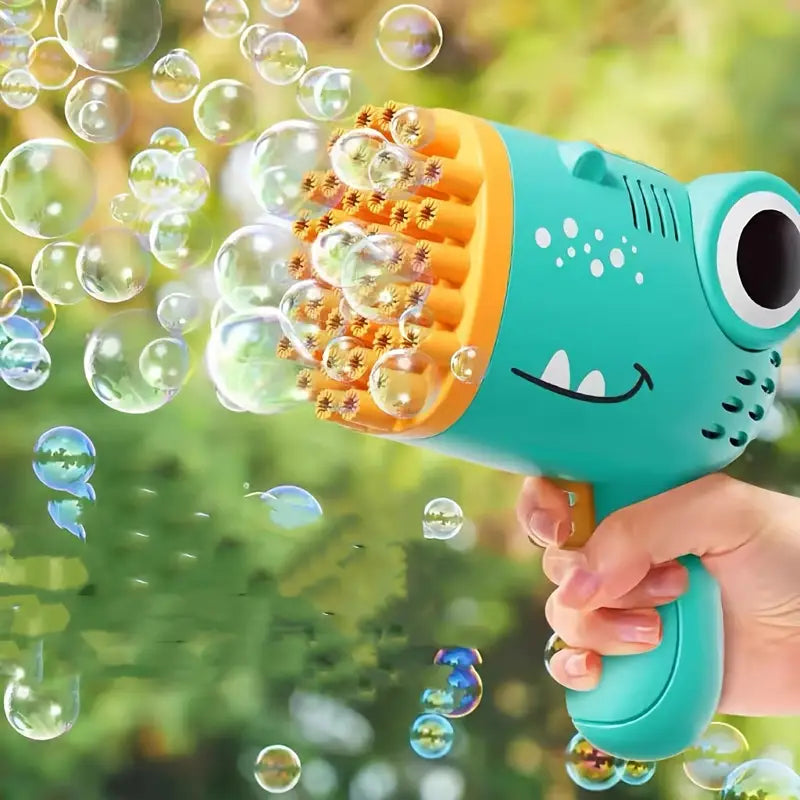 Dinosaur Bubble Launcher Toy — 40-Hole Automatic Bubble Blaster with Easy Trigger 🦕✨