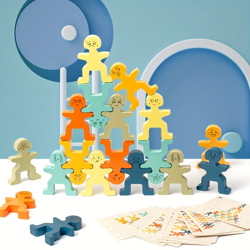 Wooden Stacking Blocks Toy – Balance Game for Kids, Fun & Focus-Building Tabletop Challenge