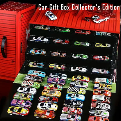 48-Piece Die-Cast Racing Car Set with Pull-Back Action | Storage Box Included