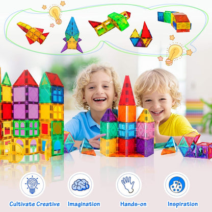 Montessori Magnetic Building Blocks – 60-Piece Creative STEM Play Set