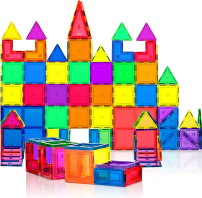 Montessori Magnetic Building Blocks – 60-Piece Creative STEM Play Set