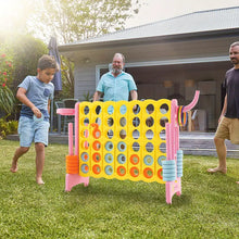 COSTWAY Jumbo 4-in-1 Game Set – Giant Connect 4 Board with Basketball Hoop & Ring Toss