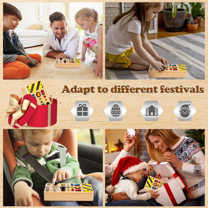 Montessori LED Busy Board – Light-Up Sensory Activity Toy for Ages 1–6