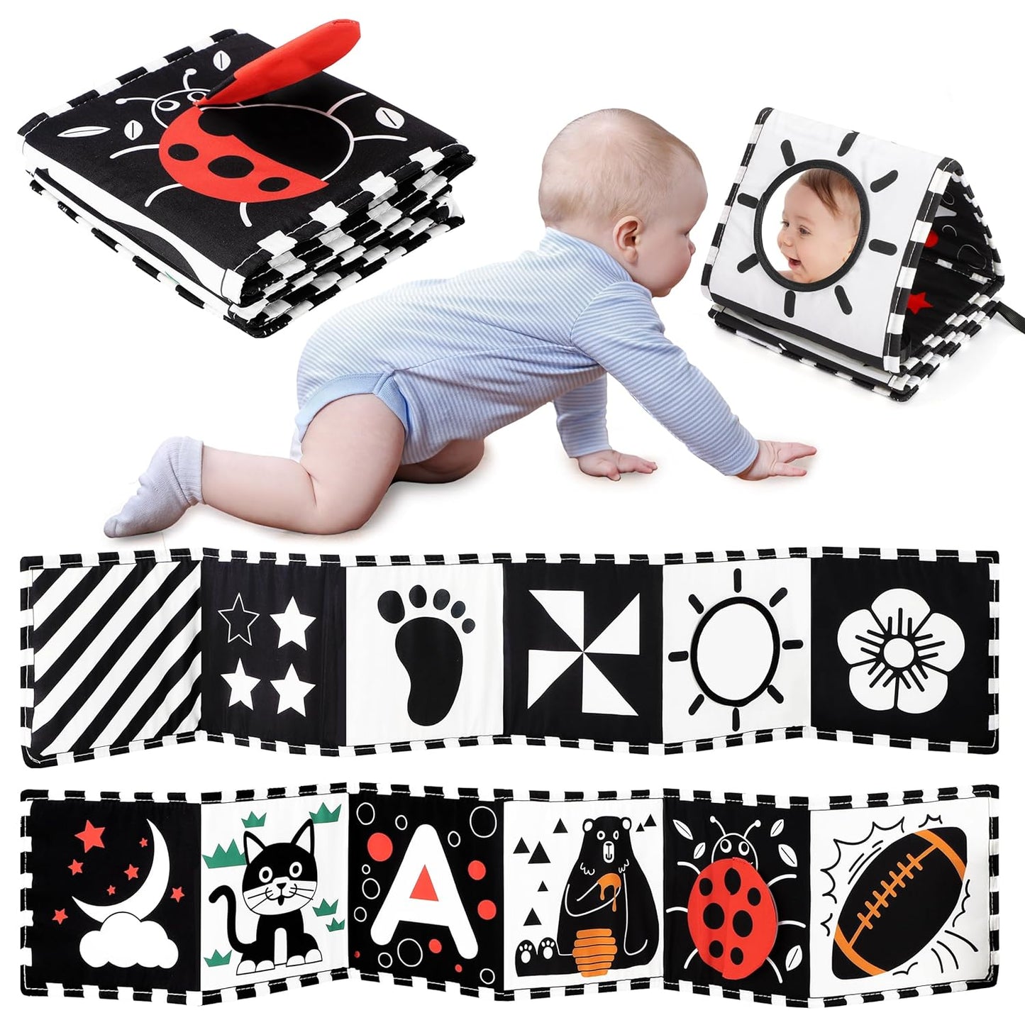 Montessori Baby Sensory Book – High-Contrast Visual Stimulation for Early Development