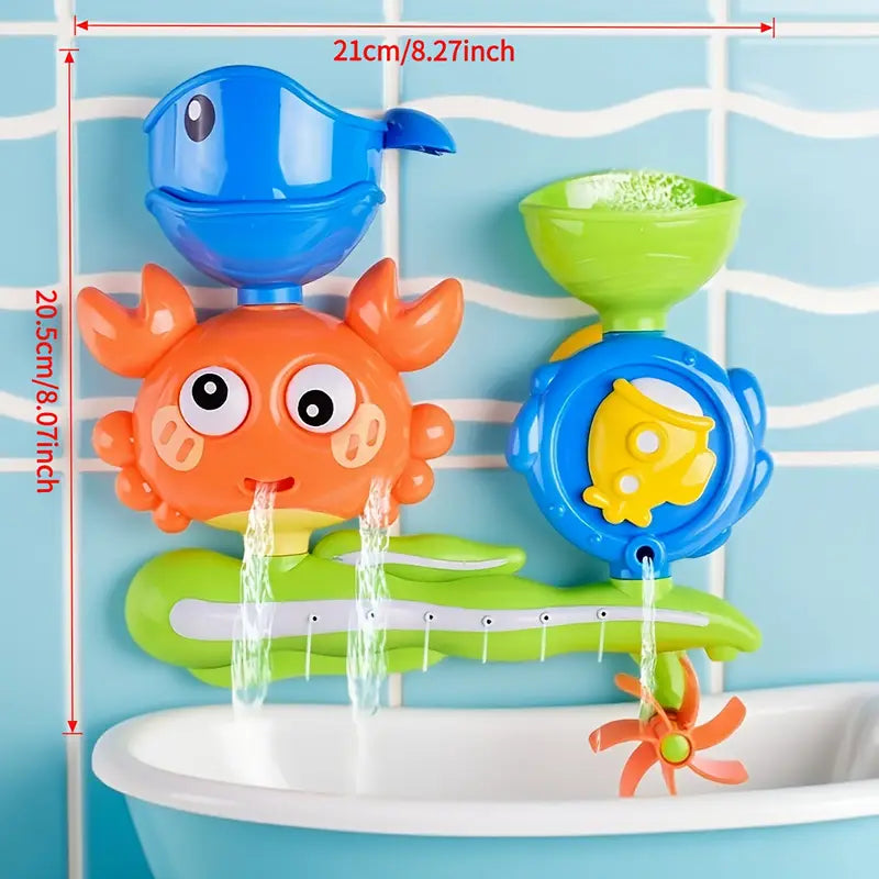 Interactive Suction Cup Bath Toy Set — Crab, Fish & Spinners for Water Play