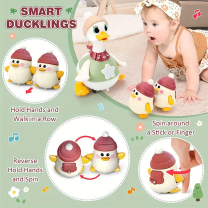 Musical Dancing Duck Toy Set — Lights, Movement & Tummy Time Fun for Babies 6–12 Months