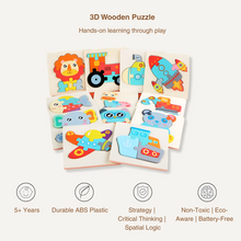 3D Wooden Puzzle – Educational Animal Puzzle for Toddlers