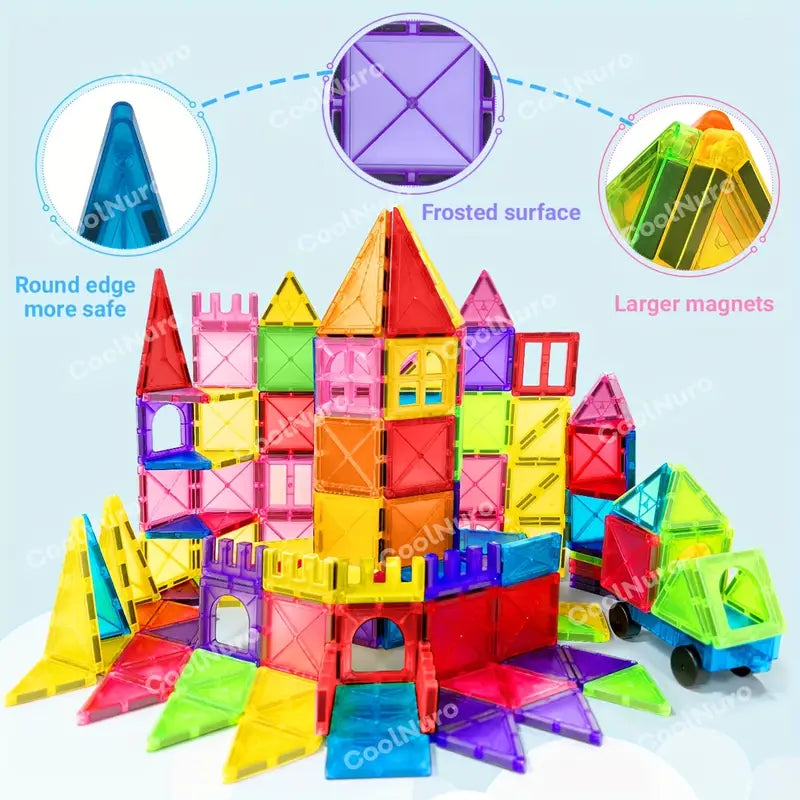 Colorful Magnetic Building Blocks Set – Creative STEM Puzzle Play for Kids