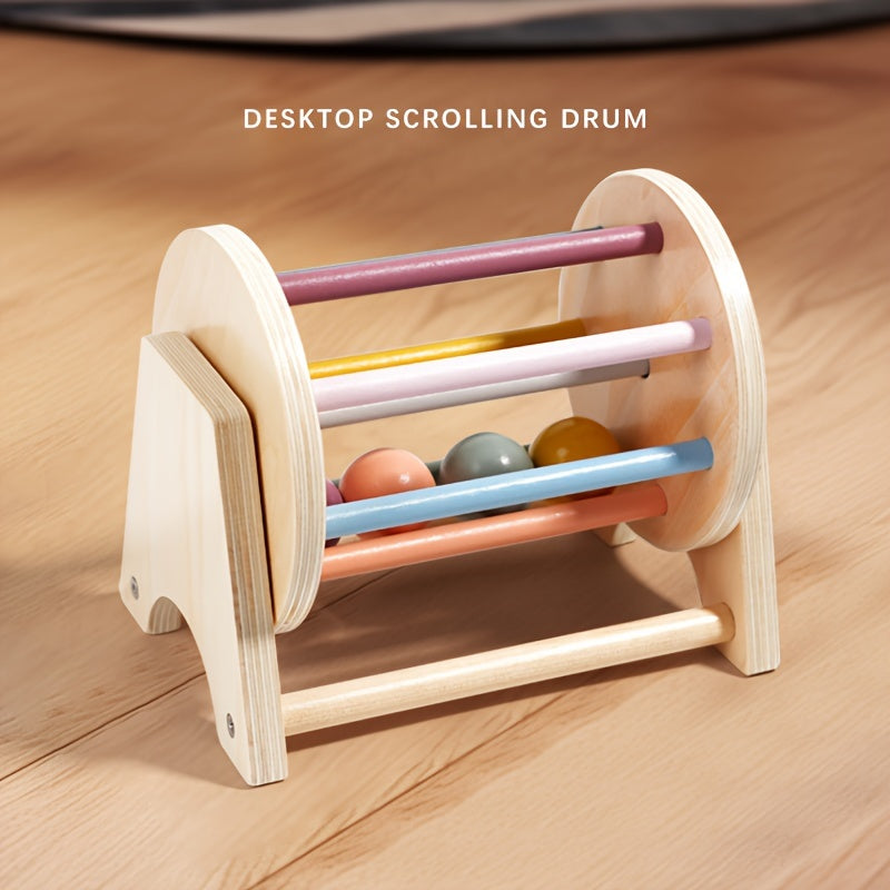 Rolling Wooden Drum Toy – Montessori Sensory Drum-Toyfetti