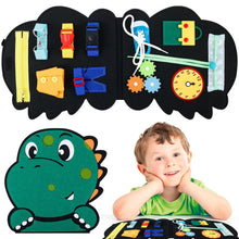 Montessori Dino Busy Board – Life Skills Learning Toy for Toddlers
