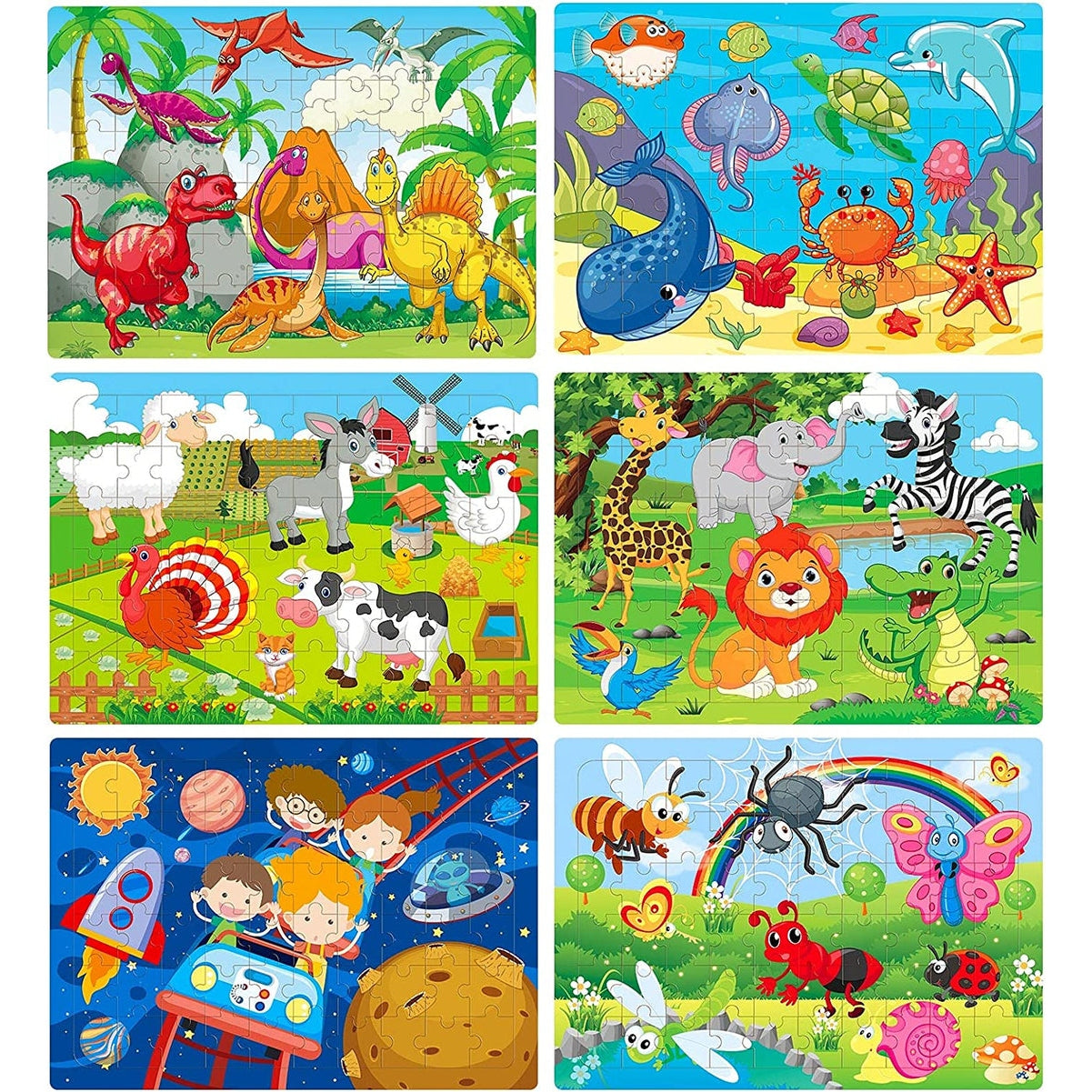 Toddler Jigsaw Puzzles 6 PACK – Explore, Learn & Play with Every Piece!