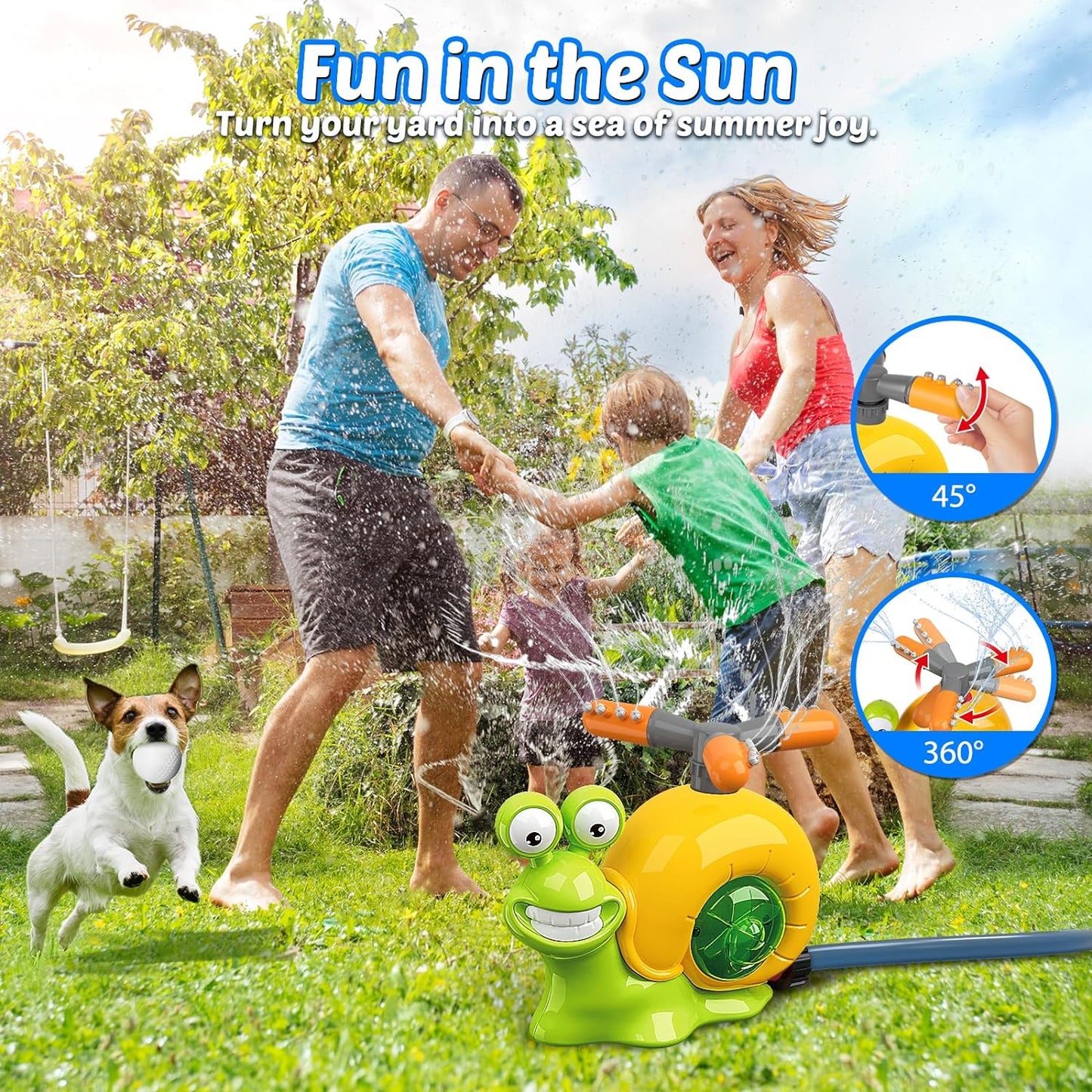 2-in-1 Snail Sprinkler & Water Baseball Toy – Water Fun Game