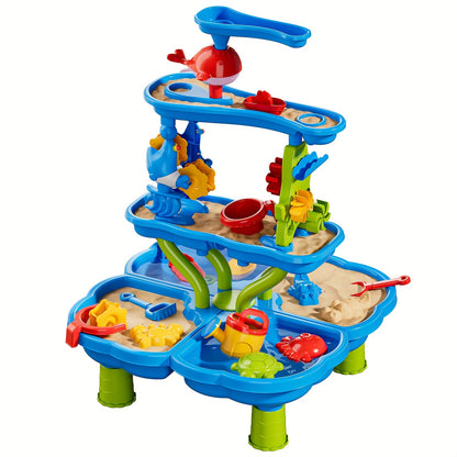 Water Table – 3-in-1 Outdoor Play Station with Pump, Basin & Sand Zone