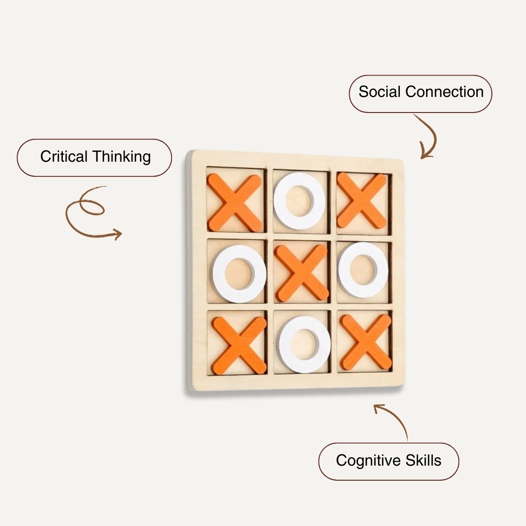 Wooden Tic Tac Toe for Family Fun & Home Style