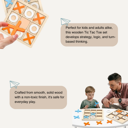 Wooden Tic Tac Toe for Family Fun & Home Style