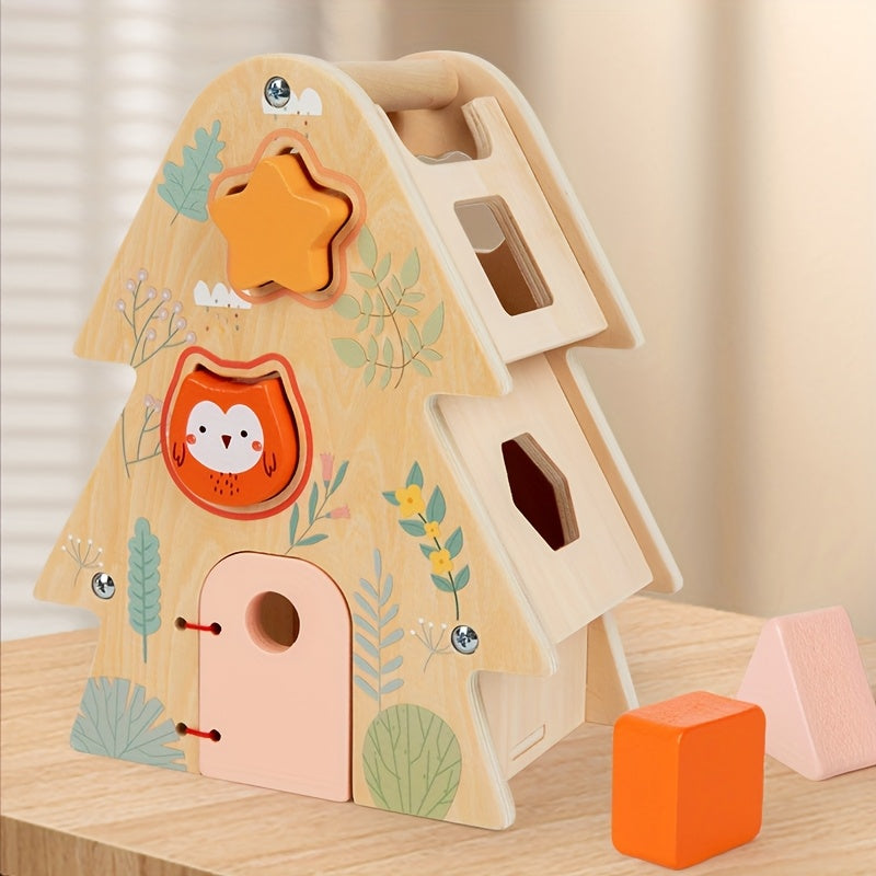 Wooden Tree House Sorter Tree House – Montessori Sorting Toy-Toyfetti