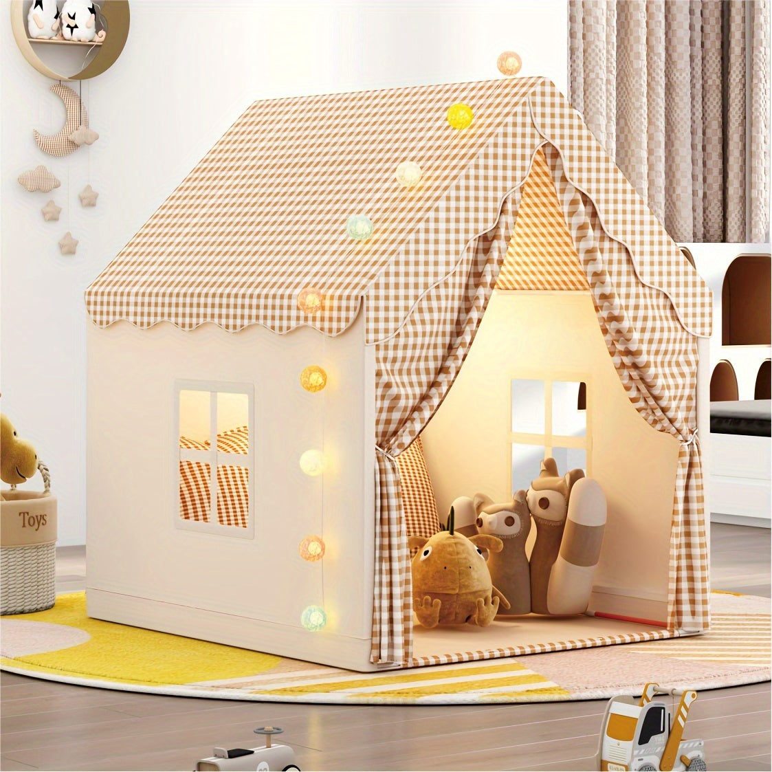 Cozy Cottage Playhouse Tent – Indoor Kids’ Pretend Play Castle-Toyfetti