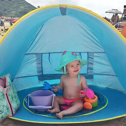 2-in-1 Baby Beach Tent with Built-in Pool – UV Protection, Pop-Up Design & Waterproof Shade