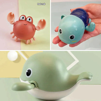 Swimming Sea Creature Bath Toys – Turtle, Crab & Whale Splash Friends