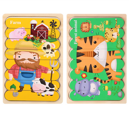 Montessori Flip Puzzle – Pattern Recognition Toy for Early Learners (2/4/6 Pack)