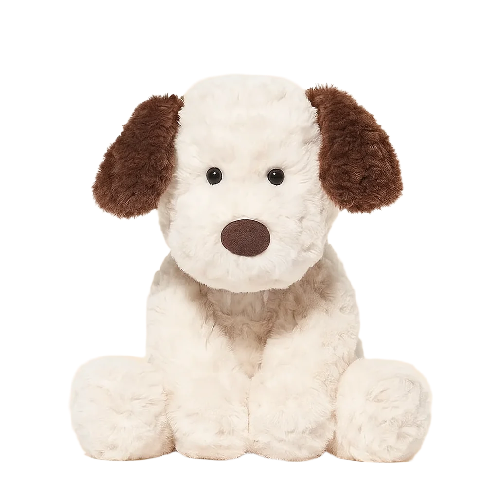 Fluffy Puppy Plush – Cuddly Dog Toy with Brown Ears-Toyfetti