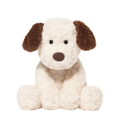 Fluffy Puppy Plush – Cuddly Dog Toy with Brown Ears-Toyfetti