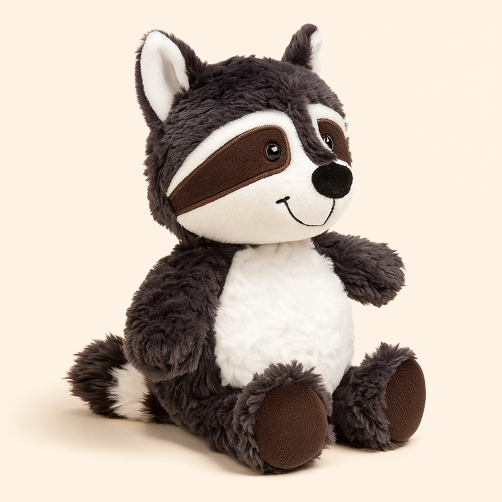 Snuggly Dark Gray Raccoon Plush – Soft Forest Friend-Toyfetti