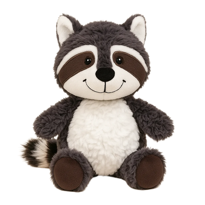 Snuggly Dark Gray Raccoon Plush – Soft Forest Friend-Toyfetti