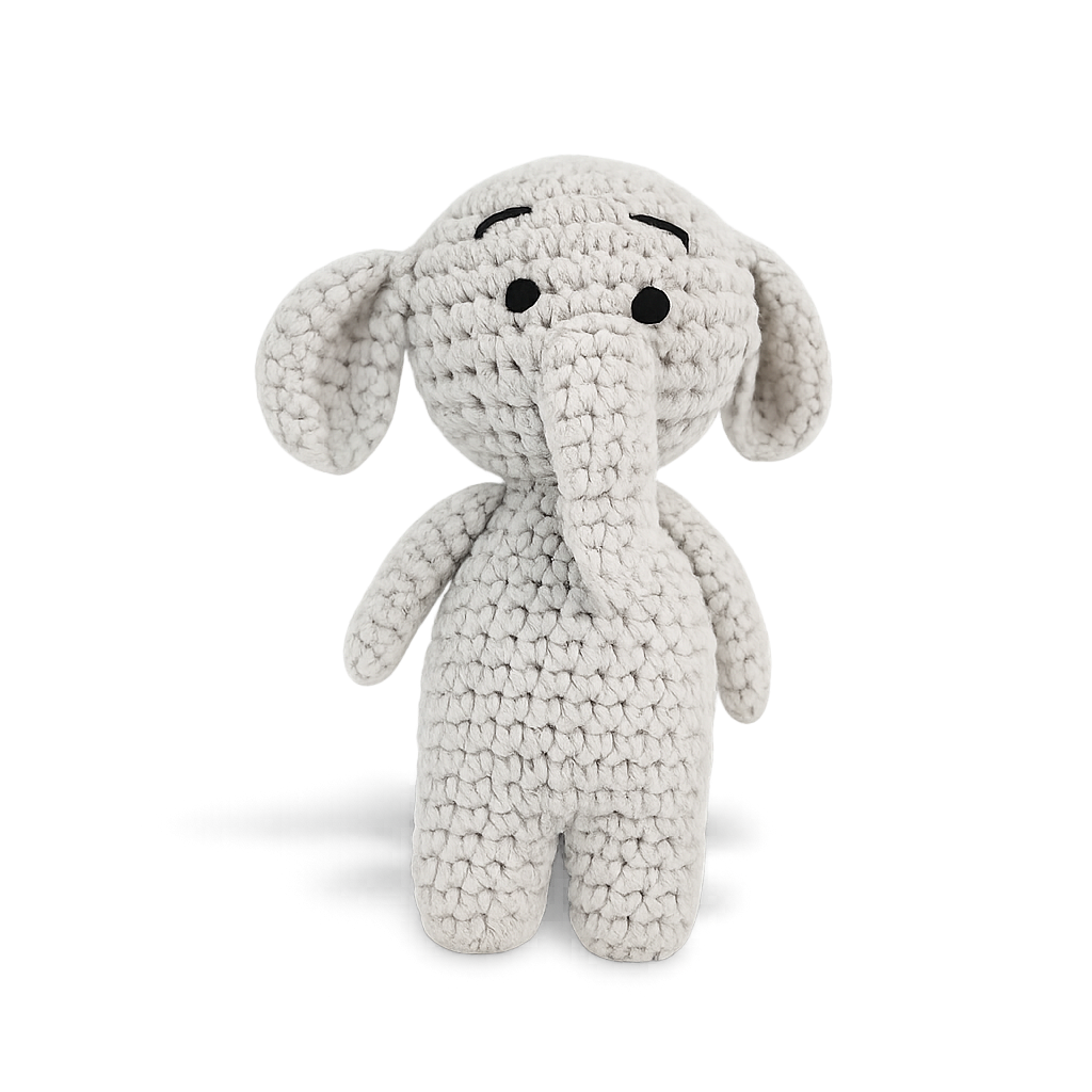 Handmade Crochet Elephant Plush – Soft Cotton Safari Pal-Toyfetti
