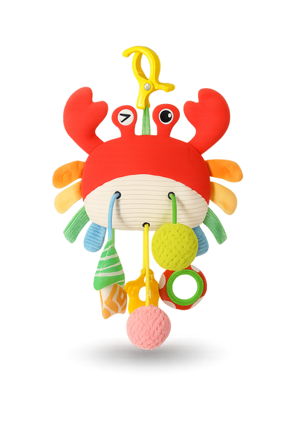 Crabby Clip-On Sensory Toy – Colorful Hanging Baby Activity Plush with Rattles-Toyfetti