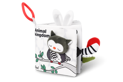 BBSKY Sensory Baby Book – 3D Animal Tails Soft Cloth Book for Touch & Feel-Toyfetti