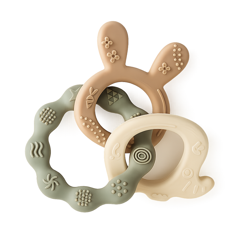 Soft Silicone Baby Teether Set – BPA-Free Chew Toys for Soothing Gums-Toyfetti