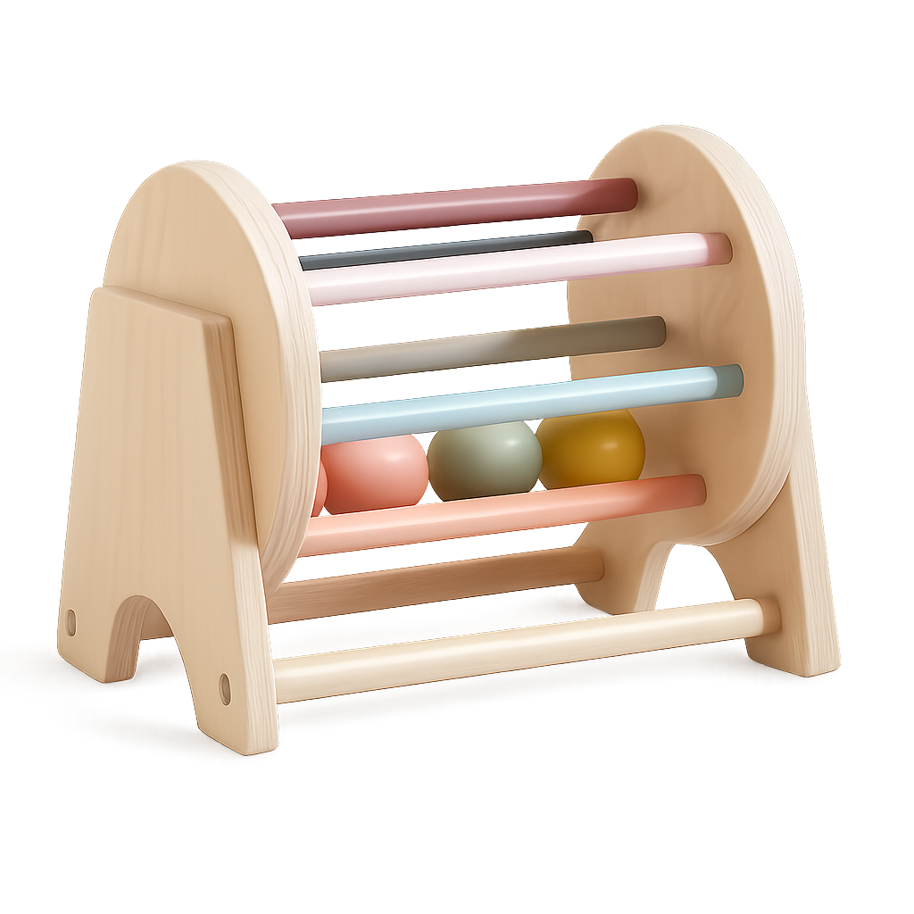 Rolling Wooden Drum Toy – Montessori Sensory Drum-Toyfetti
