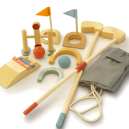Little Pro Golf Club – 15-Piece Wooden Golf Set for Kids-Toyfetti