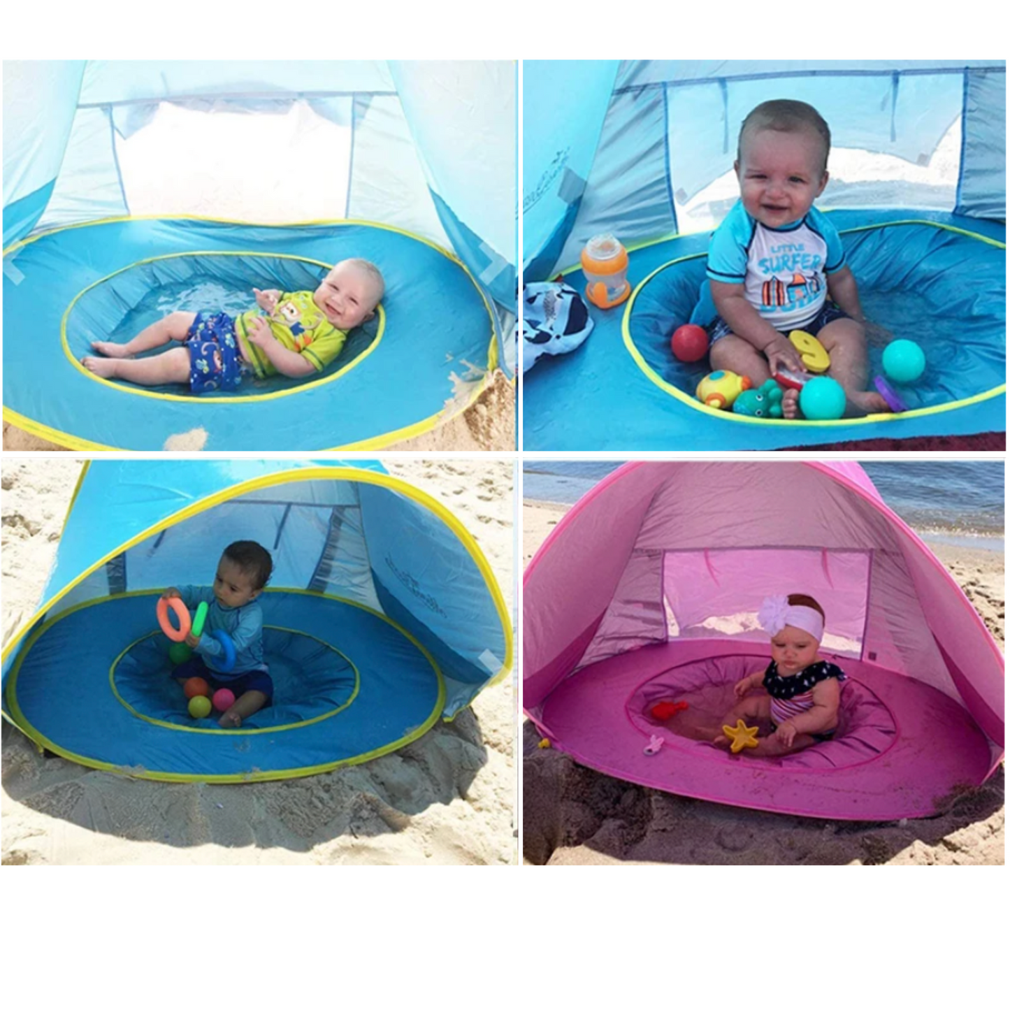 2-in-1 Baby Beach Tent with Built-in Pool – UV Protection, Pop-Up Design & Waterproof Shade