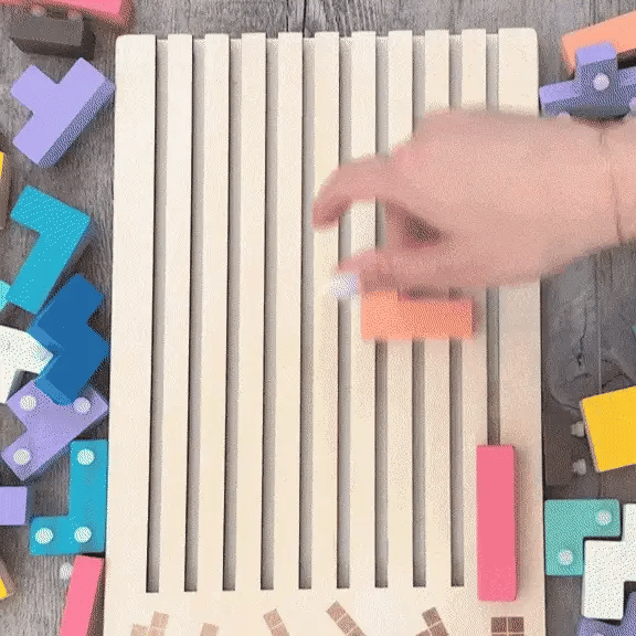 Toddlers Wooden Tetris – Creative Puzzle Play for Curious Minds!
