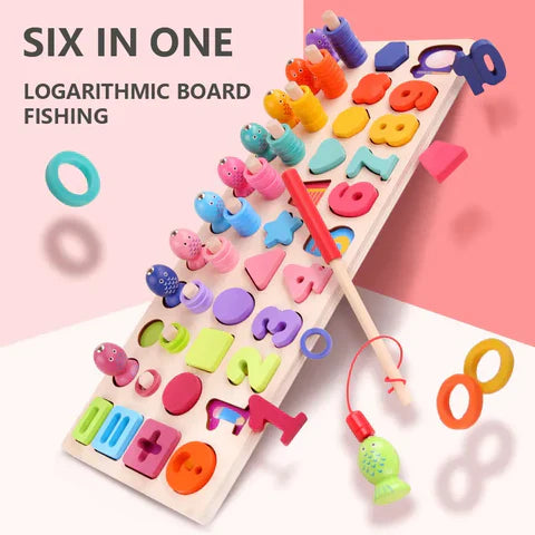 Montessori 4-in-1 Math Game – Counting, Stacking & Sorting Fun