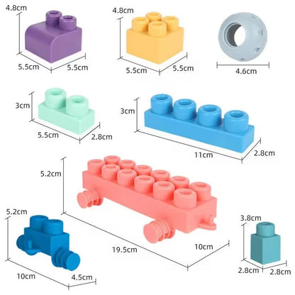 Montessori Building Blocks Set – Soft, Colorful Creations for Tiny Builders