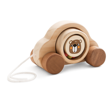 Wooden Pull-Along Bear Car – Montessori Toddler-Toyfetti