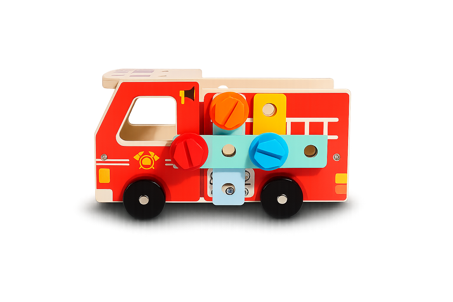 Wooden Firetruck Tool Set – STEM Construction & Pretend Play Toy-Toyfetti