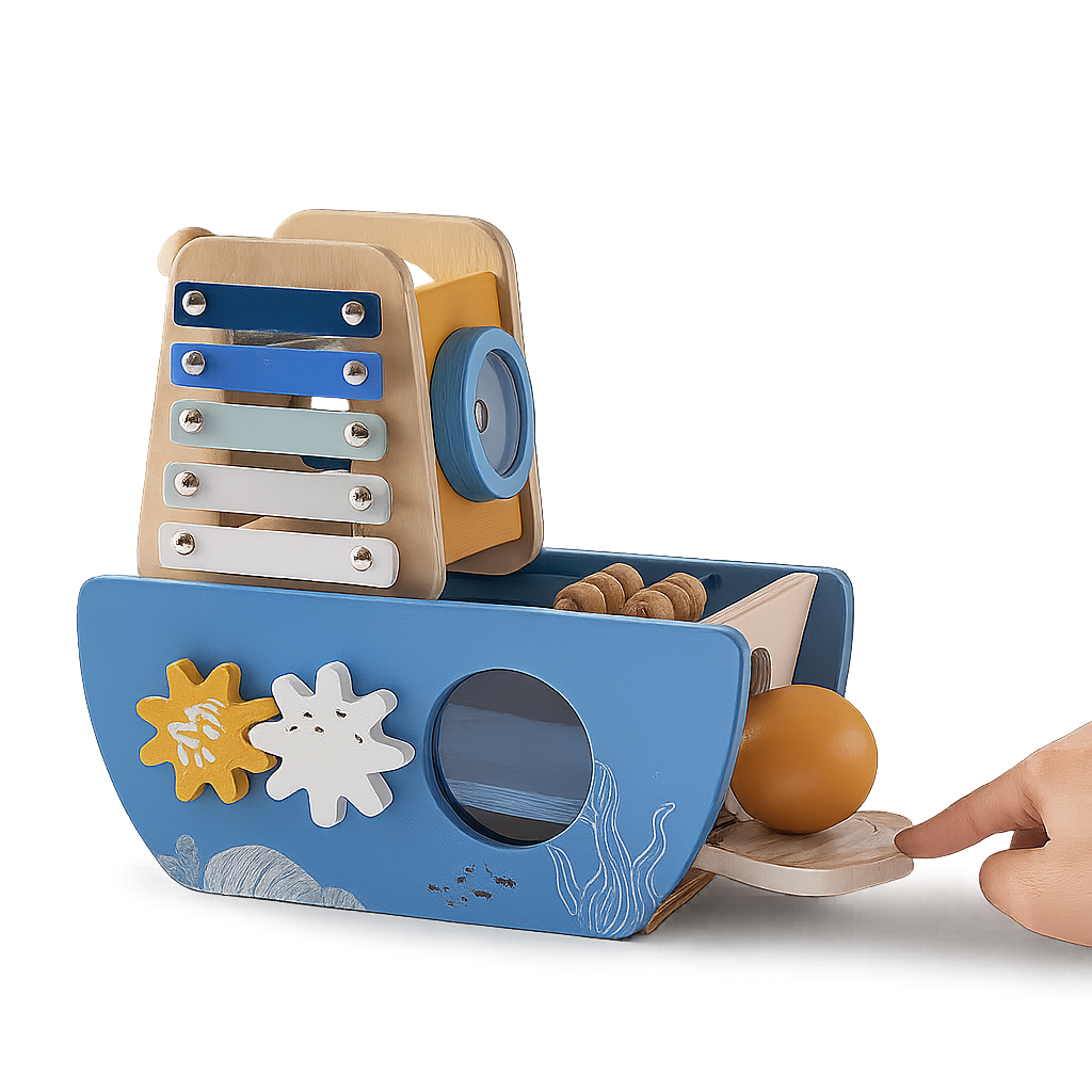 Wooden Pirate Ship Toy – Ocean Adventure Playset-Toyfetti