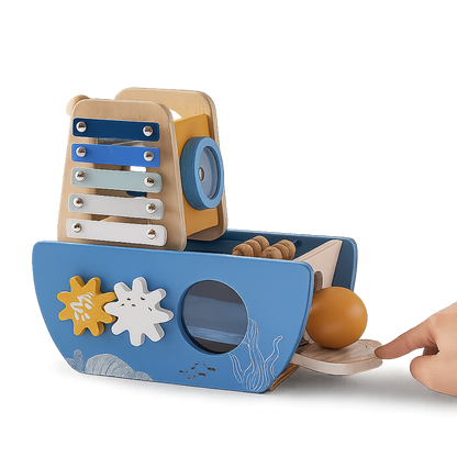 Wooden Pirate Ship Toy – Ocean Adventure Playset-Toyfetti