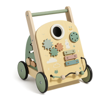 Montessori Baby Walker – 7-in-1 Wooden Push Toy with Xylophone, Gears & Shape Blocks-Toyfetti