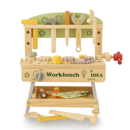 Wooden Tool Workbench – Montessori Construction Set-Toyfetti