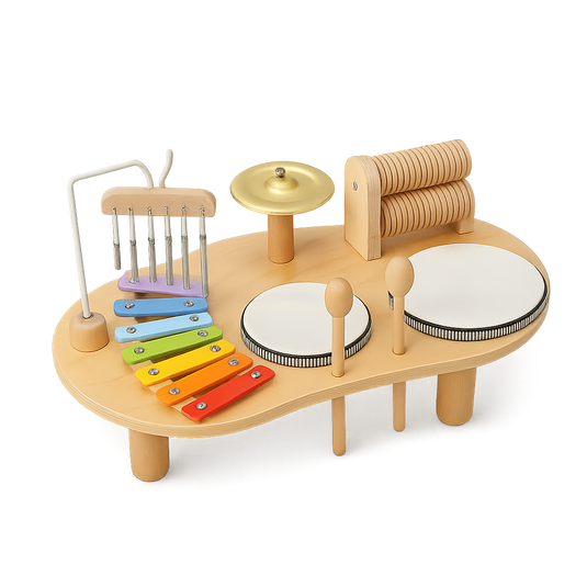Montessori Music Table – Wooden Instrument Set for Toddlers-Toyfetti