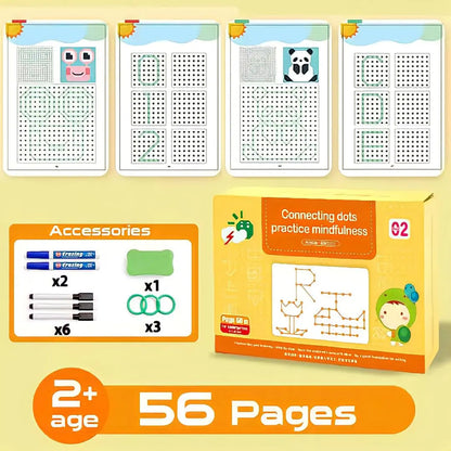 KiddoLearn™ Reusable Writing Workbook – Early Learning Tracing Book for Ages 2–6