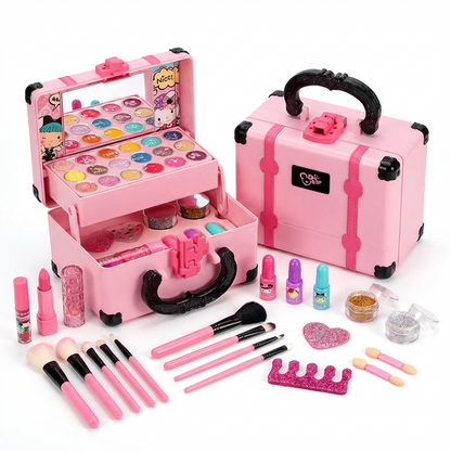 Toyfetti Princess Make-up Set for kids featuring a colorful pretend beauty kit and mess-free toddler vanity accessories.