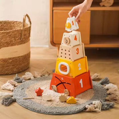 Toddlers Wooden Rocket Stacking Toy – Launch Learning Through Play!